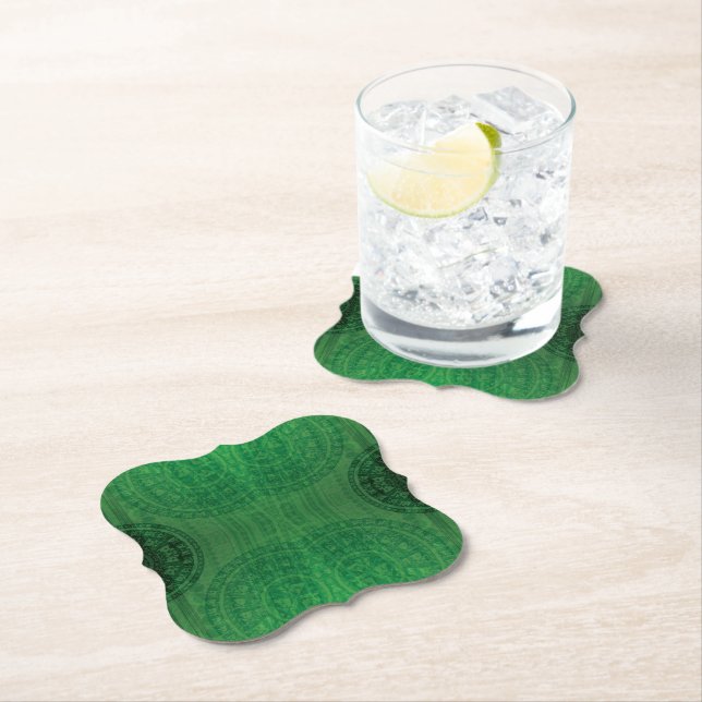 Acceptance | Green Meditation Medallions Paper Coaster (Insitu)
