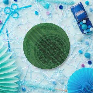 Acceptance Green Meditation Medallions Paper Plates