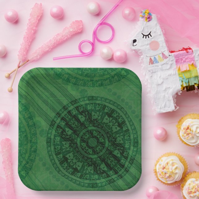 Acceptance | Green Meditation Medallions Paper Plates (Party)