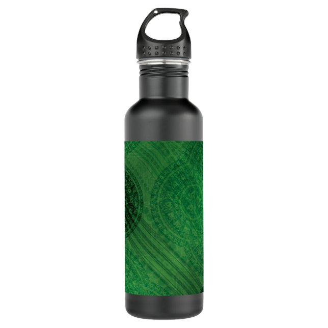 Acceptance | Green Meditation Medallions Stainless Steel Water Bottle (Front)