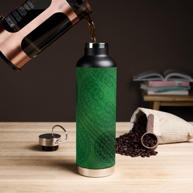 Acceptance | Green Meditation Medallions Water Bottle (Coffee)
