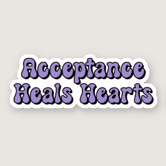 Acceptance Heals Hearts Purple Neurodiversity Sticker