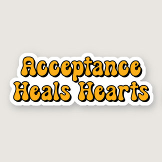 Acceptance Heals Hearts Yellow Neurodiversity Sticker
