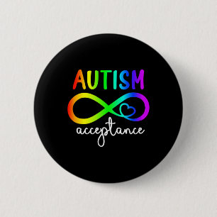 Acceptance Infinity Heart Autism Awareness Month R Button