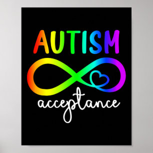 Acceptance Infinity Heart Autism Awareness Month R Poster