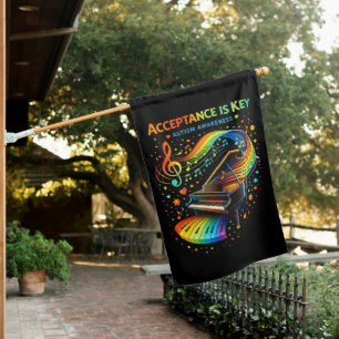 Acceptance Is Key Autism Awareness House Flag