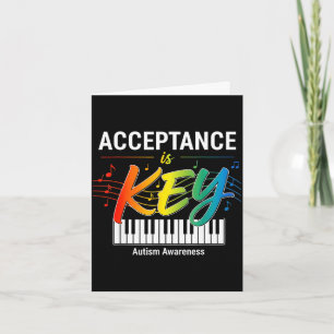 Acceptance is key autism awareness month teachers card