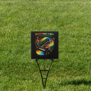Acceptance Is Key Autism Awareness Sign
