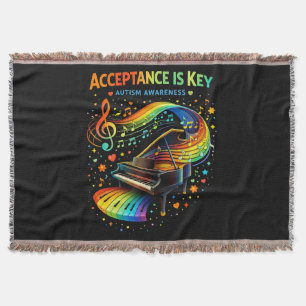 Acceptance Is Key Autism Awareness Throw Blanket