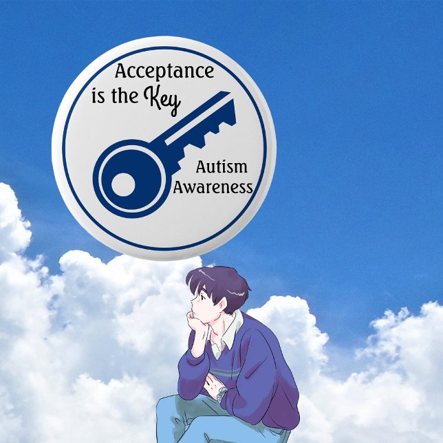 Acceptance is the Key Autism Awareness Button (Creator Uploaded)