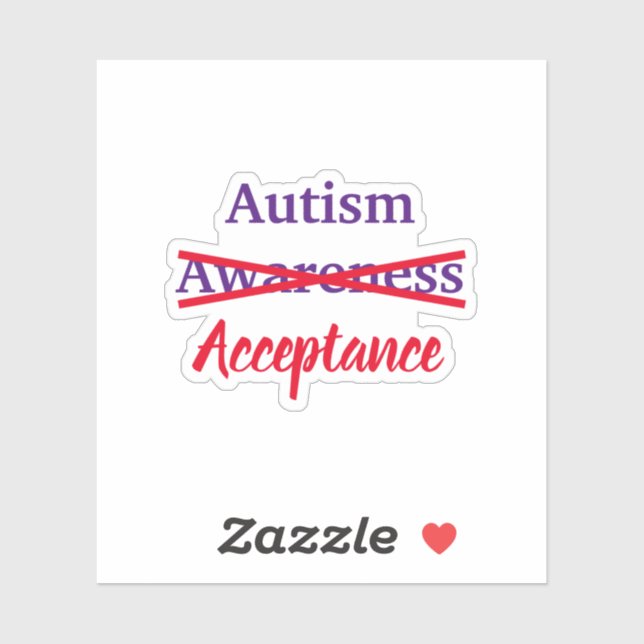 Acceptance not Awareness Custom-Cut Vinyl Sticker (Sheet)