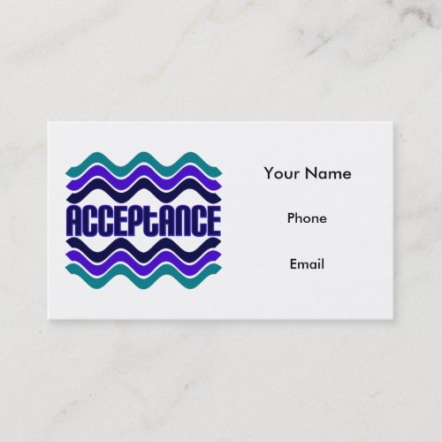 Acceptance Quote Blue Green Purple Business Card