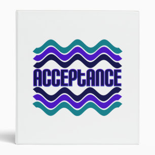 Acceptance Quote in Blue Green Purple Graphic 3 Ring Binder