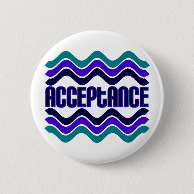 Acceptance Quote in Blue Green Purple Graphic Button (Front)
