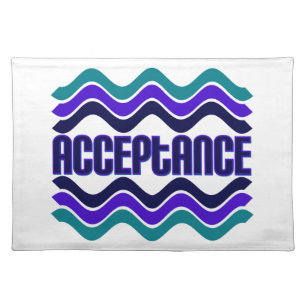 Acceptance Quote in Blue Green Purple Graphic Cloth Placemat