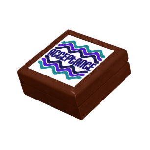 Acceptance Quote in Blue Green Purple Graphic Keepsake Box
