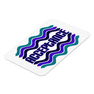 Acceptance Quote in Blue Green Purple Graphic Magnet