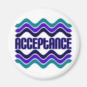 Acceptance Quote in Blue Green Purple Graphic Magnet