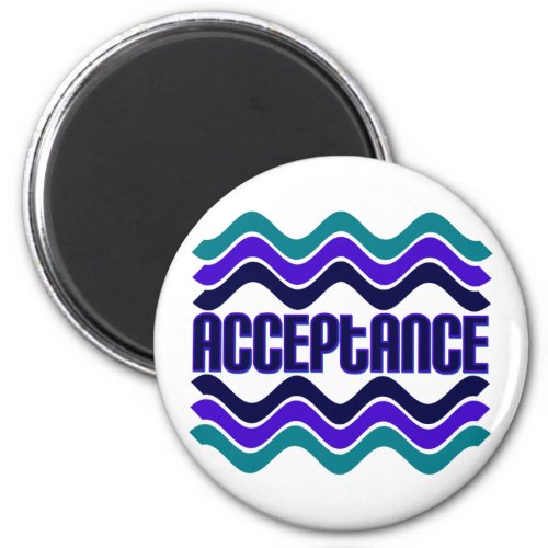 Acceptance Quote in Blue Green Purple Graphic Magnet