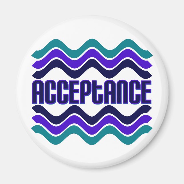 Acceptance Quote in Blue Green Purple Graphic Magnet (Front)