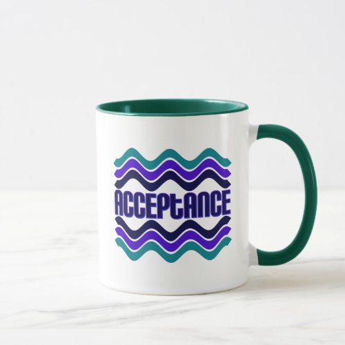Acceptance Quote in Blue Green Purple Graphic Mug