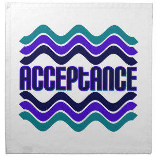 Acceptance Quote in Blue Green Purple Graphic Napkin