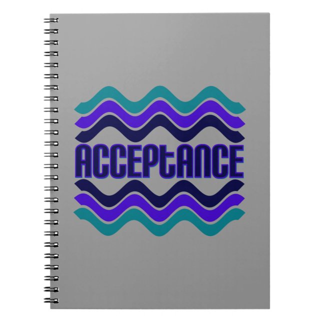 Acceptance Quote in Blue Green Purple Graphic Notebook (Front)