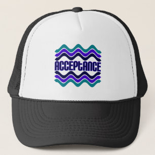 Acceptance Quote in Blue Green Purple Graphic Trucker Hat
