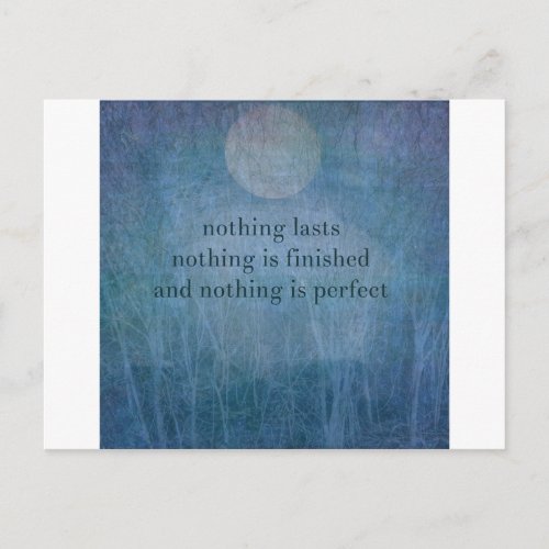 Acceptance  quote wabi sabi postcard