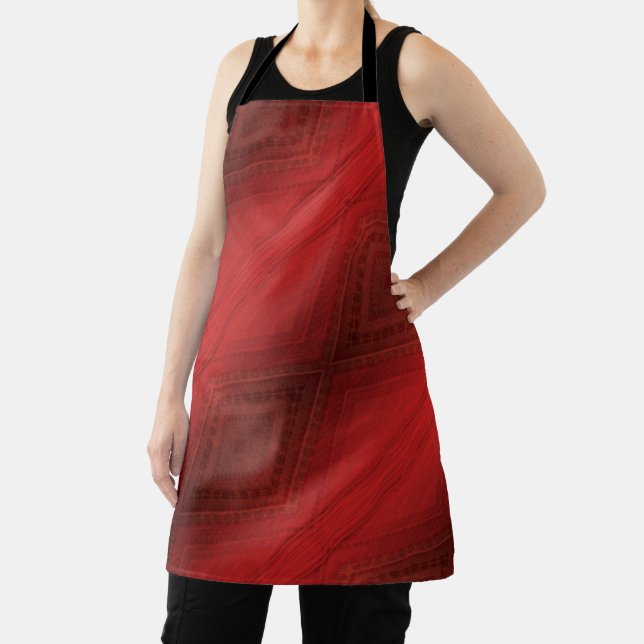 Acceptance | Red Eclectic Boho Pattern Apron (Insitu)