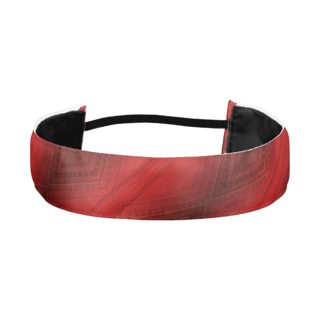 Acceptance | Red Eclectic Boho Pattern Athletic Headband (Front)