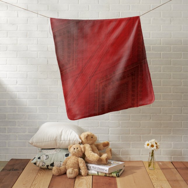 Acceptance | Red Eclectic Boho Pattern Baby Blanket (In Situ)