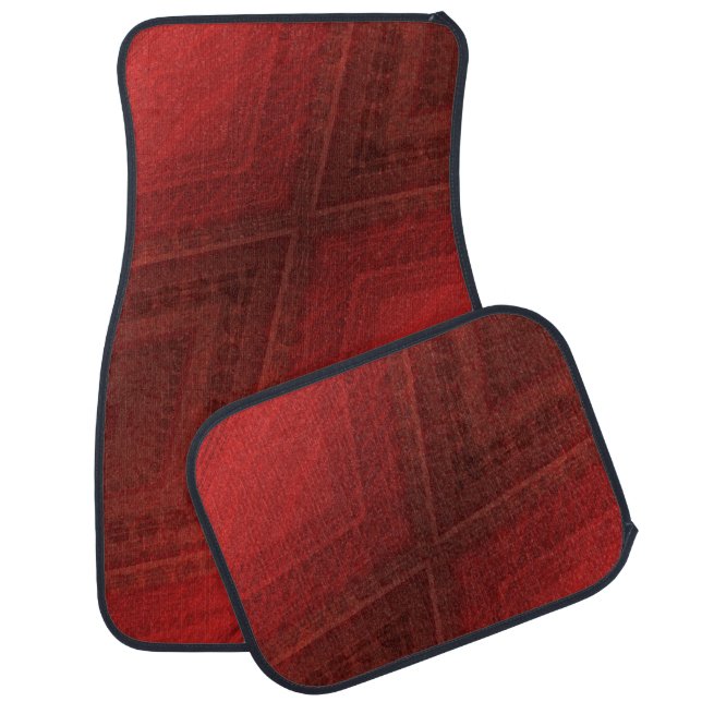 Acceptance | Red Eclectic Boho Pattern Car Floor Mat (Set)