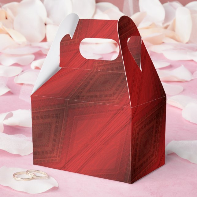 Acceptance | Red Eclectic Boho Pattern Favor Boxes (Wedding)