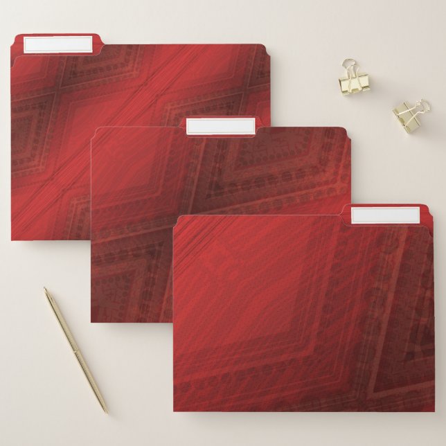 Acceptance | Red Eclectic Boho Pattern File Folder (Set)
