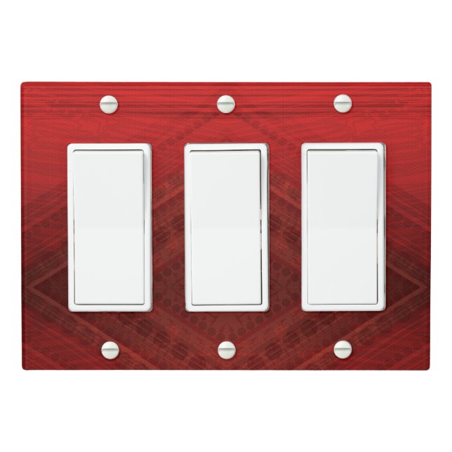Acceptance | Red Eclectic Boho Pattern Light Switch Cover (In Situ)