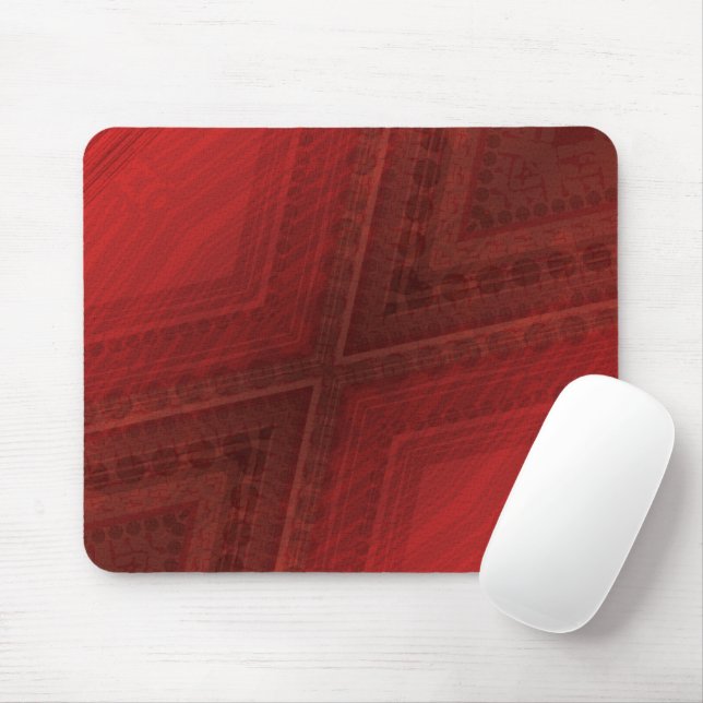 Acceptance | Red Eclectic Boho Pattern Mouse Pad (With Mouse)