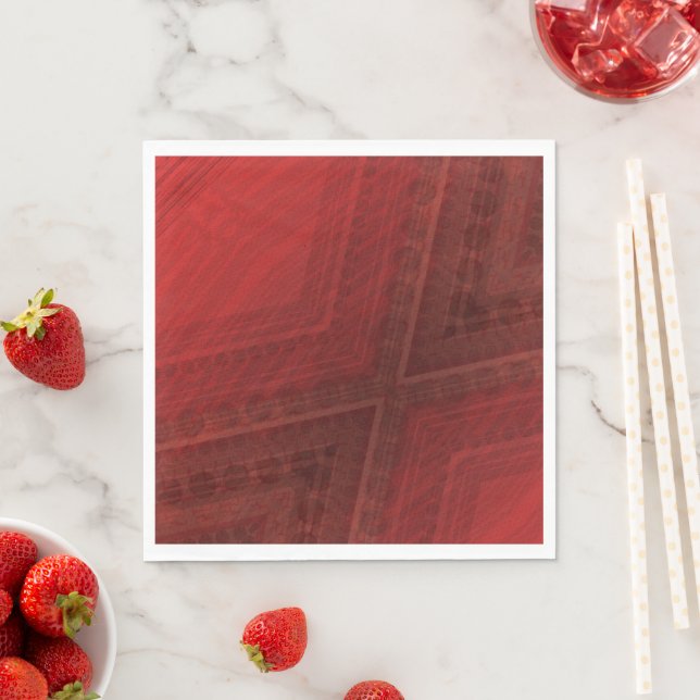 Acceptance | Red Eclectic Boho Pattern Napkins (Insitu)