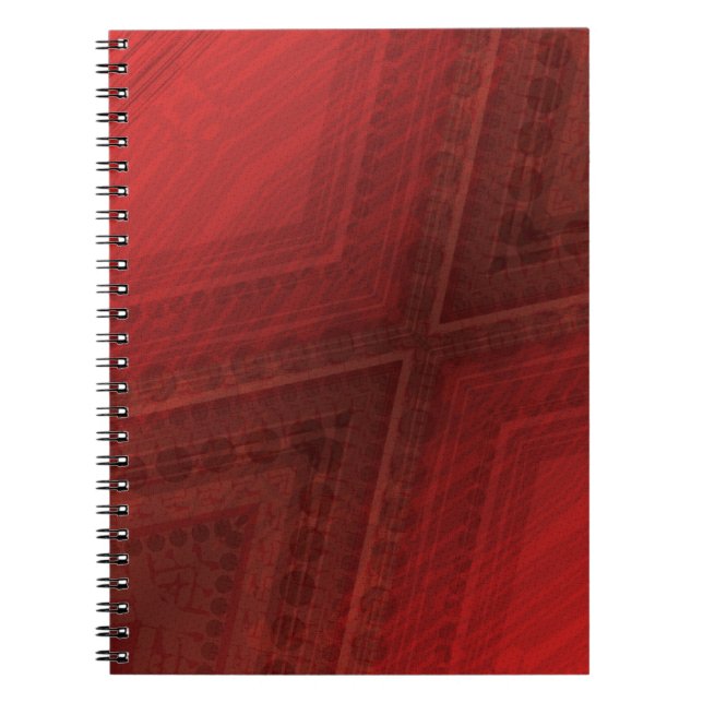 Acceptance | Red Eclectic Boho Pattern Notebook (Front)