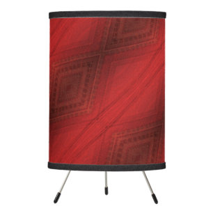 Acceptance   Red Eclectic Boho Pattern Tripod Lamp