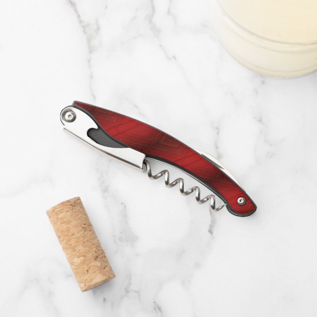 Acceptance | Red Eclectic Boho Pattern Waiter's Corkscrew (Front)