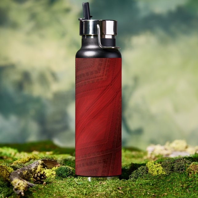 Acceptance | Red Eclectic Boho Pattern Water Bottle (Outdoor)