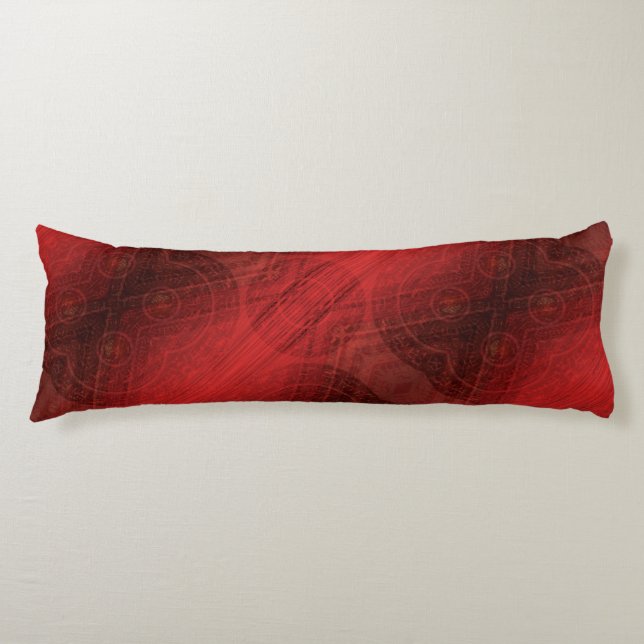 Acceptance | Red Meditation Medallions Body Pillow (Front)