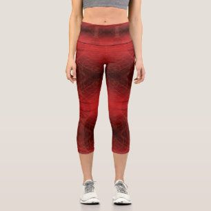 Acceptance Red Meditation Medallions Capri Leggings
