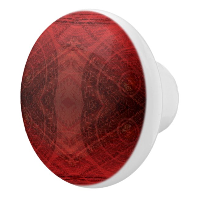 Acceptance | Red Meditation Medallions Ceramic Knob (Right)