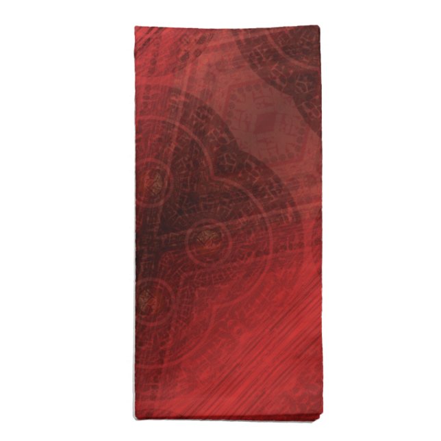 Acceptance | Red Meditation Medallions Cloth Napkin (Folded)