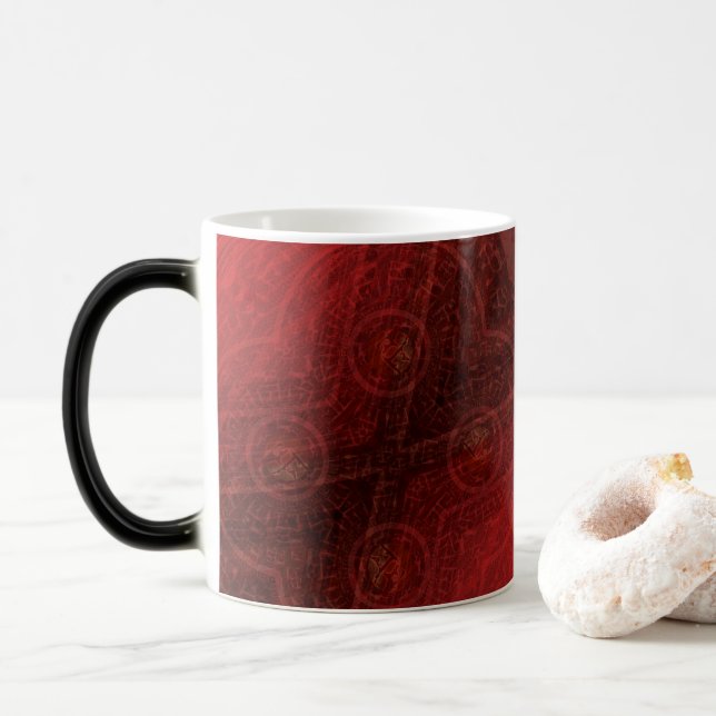 Acceptance | Red Meditation Medallions Color Morph Mug (With Donut)