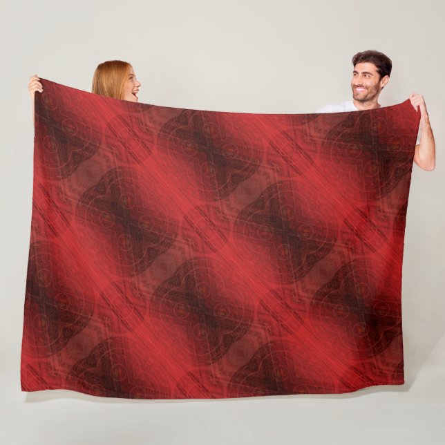 Acceptance | Red Meditation Medallions Fleece Blanket (In Situ)