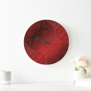 Acceptance   Red Meditation Medallions Large Clock