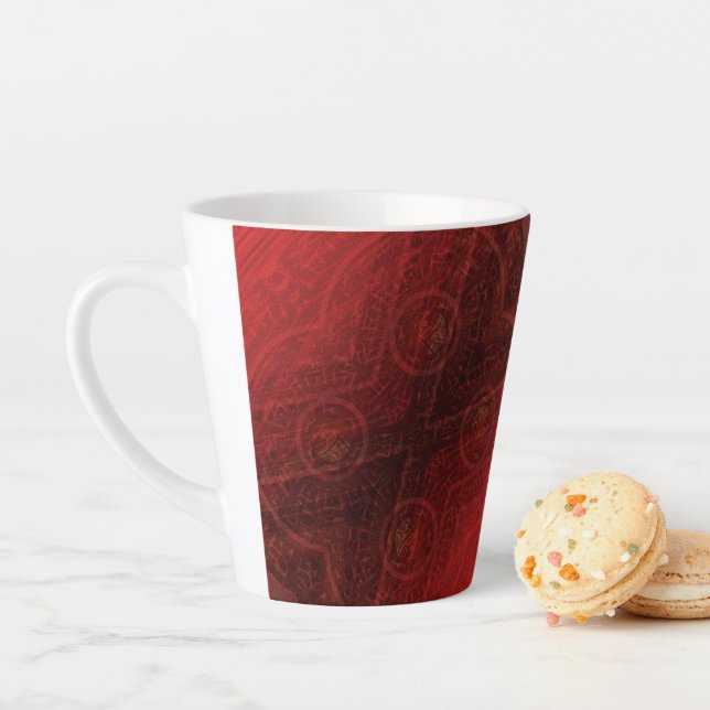 Acceptance | Red Meditation Medallions Latte Mug (In Situ)